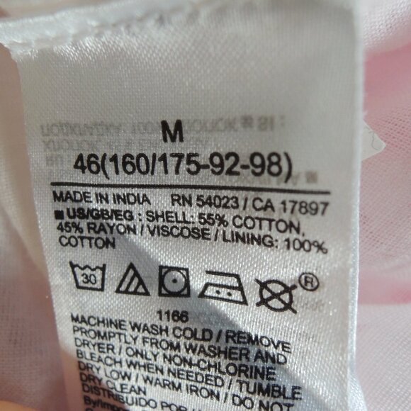 GAP Pink & White Leaf Print V Neck Sun Dress Pink Palm M - Picture 10 of 10